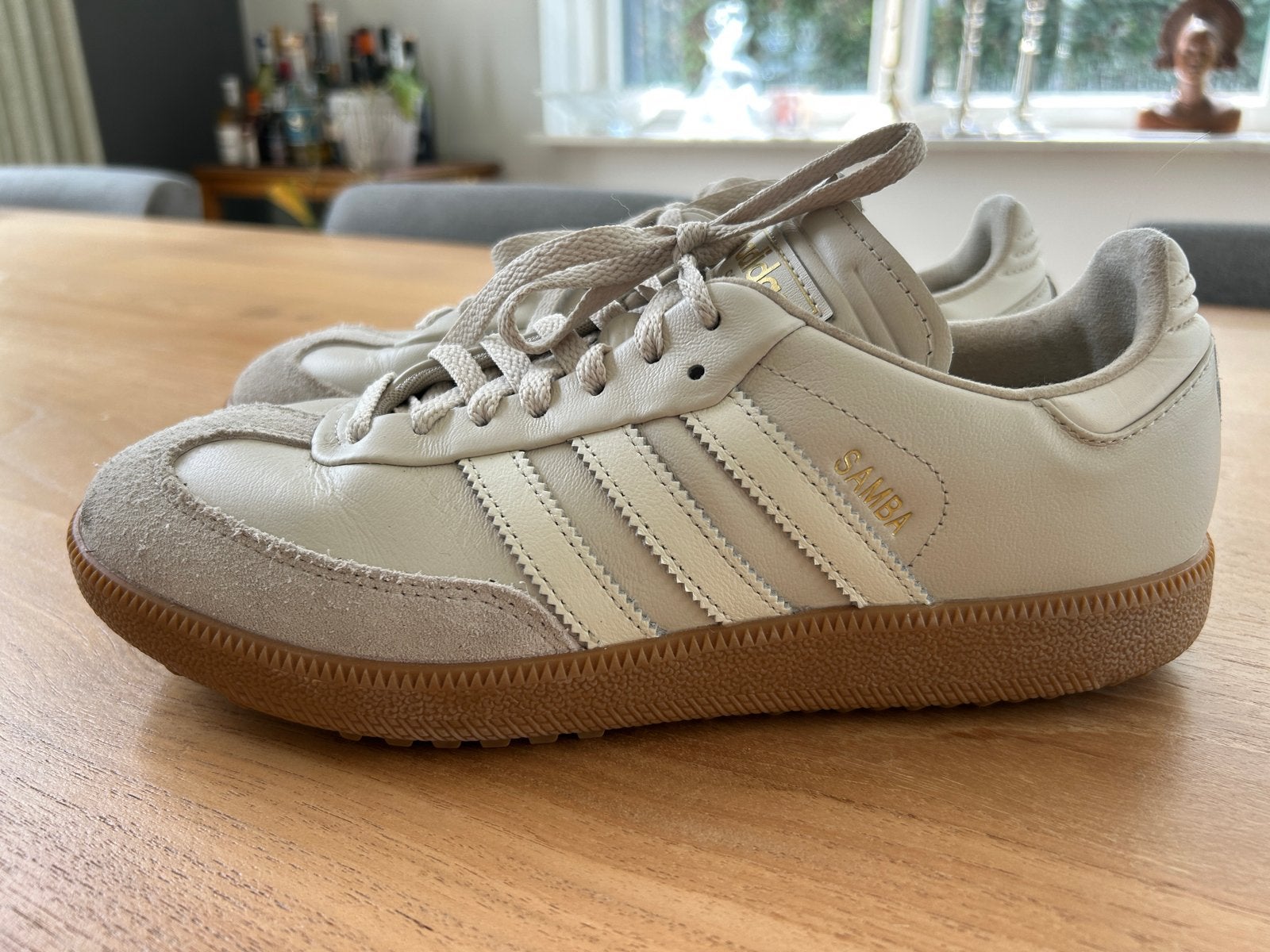 Adidas Samba OG Sneakers - Crème/Wit, Beige, Ophalen of Verzenden, Sneakers of Gympen, Zo goed als nieuw