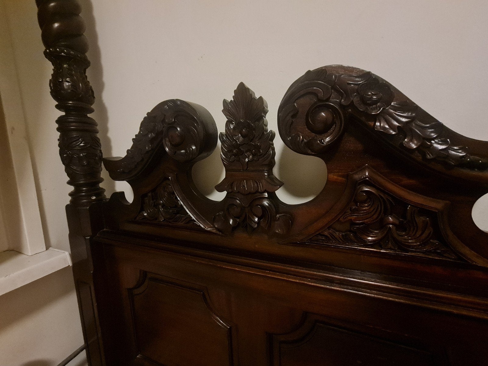Teak hemelbed zo goed als nieuw, Ophalen of Verzenden, Zo goed als nieuw, Bruin, Hout