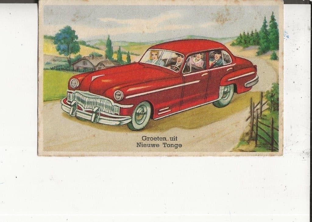 Nieuwe Tonge Groeten vanuit de auto naar Kwintsheul 1953, Ophalen of Verzenden, 1940 tot 1960, Gelopen, Zuid-Holland