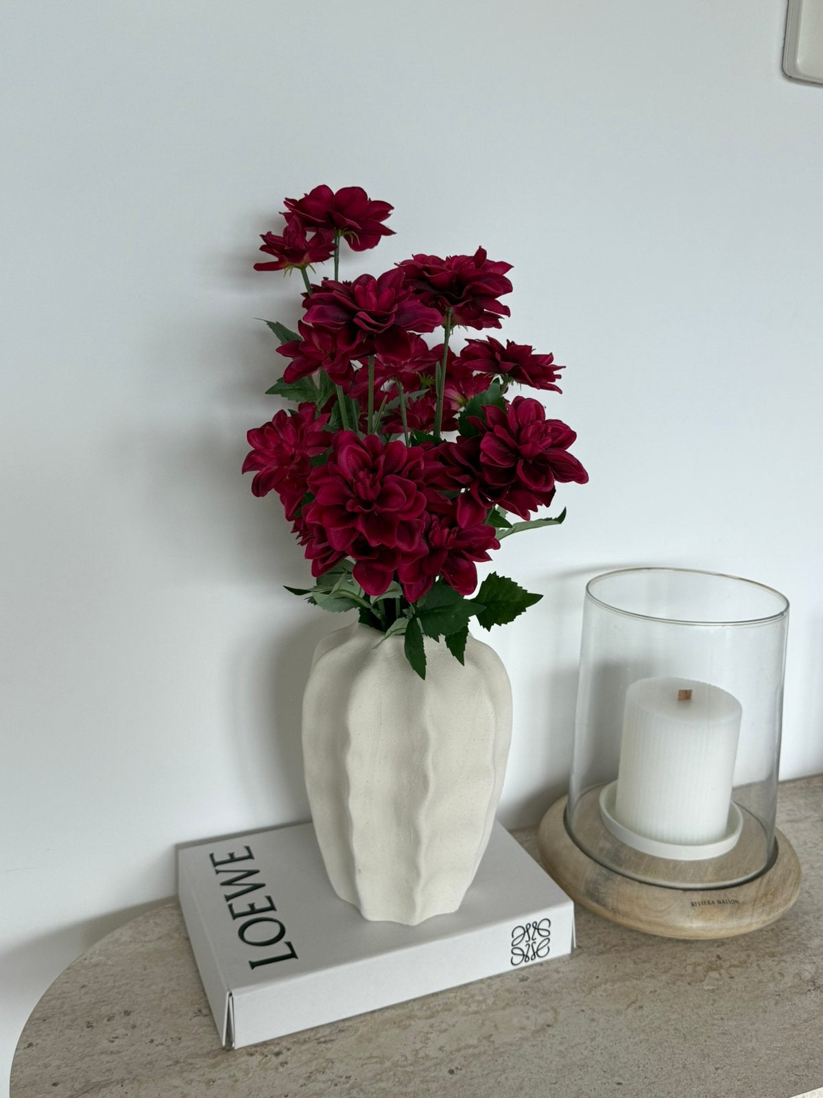 Vaas met nep bloemen, Ophalen of Verzenden, Zo goed als nieuw