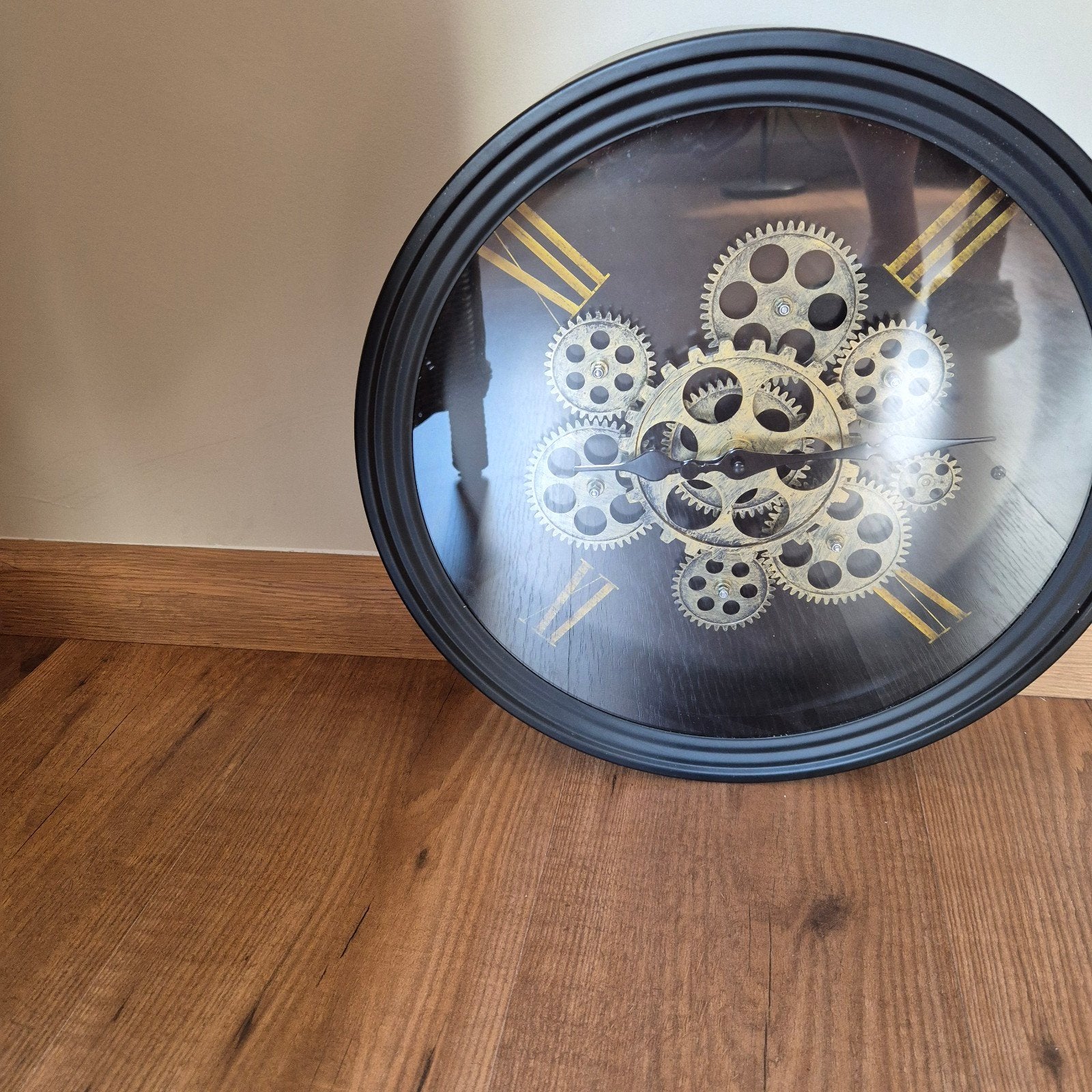 Wandklok met zichtbaar uurwerk - Industriële stijl, Ophalen of Verzenden
