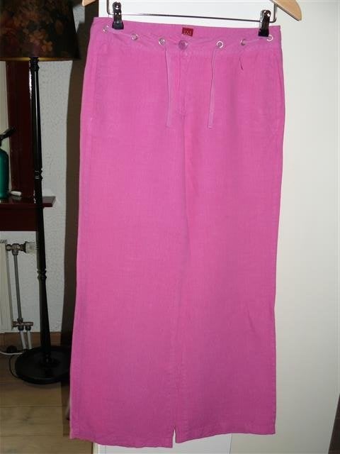 01392 The Barn mt 36 broek hardroze linnen, Kleding | Dames, The Barn, Verzenden, Zo goed als nieuw, Roze