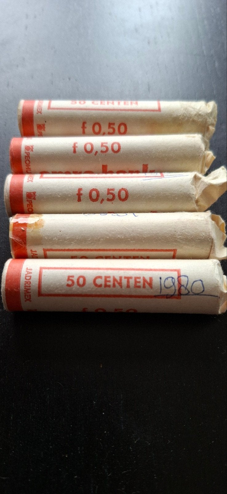 5 rollen centen 1980 niet in omloop geweest bieden, Ophalen of Verzenden, Koningin Juliana