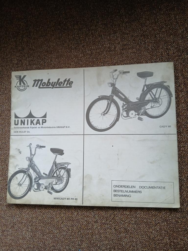 Mobilette Unikap Onderdelen Documentatie, Fietsen en Brommers, Handleidingen en Instructieboekjes, Gebruikt, Ophalen of Verzenden