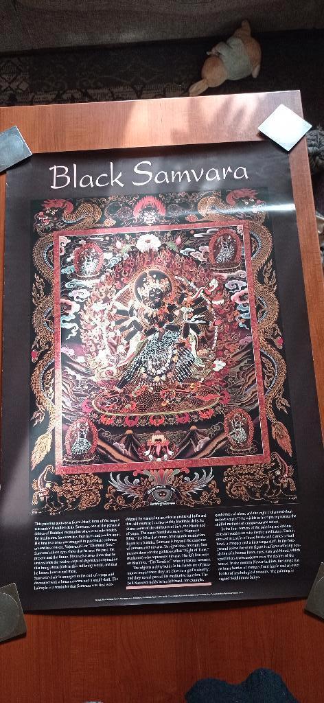 Zeldzame Zwarte Samvara Tibetaanse Thanka poster. Meditatie., Ophalen of Verzenden, Zo goed als nieuw, Meerdere media, Welzijn en Spiritualiteit