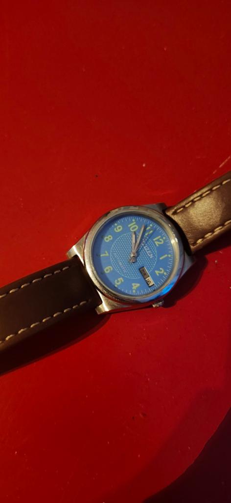 Vintage Citizen horloge, Leer, Staal, Ophalen of Verzenden, Zo goed als nieuw