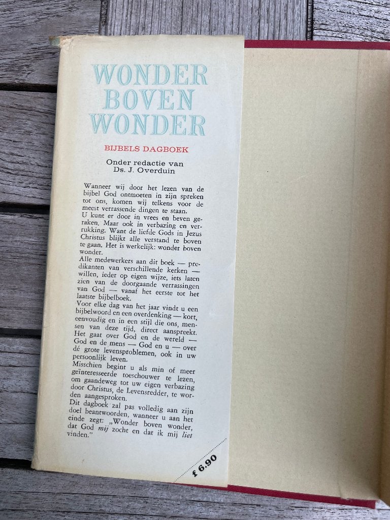 Ds. J. Overduin - Wonder boven wonder (Bijbels Dagboek), Boeken, Godsdienst en Theologie, Ophalen of Verzenden, Gelezen
