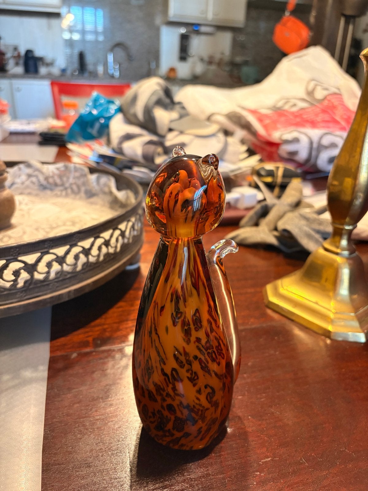 Kat van muranoglas, Ophalen