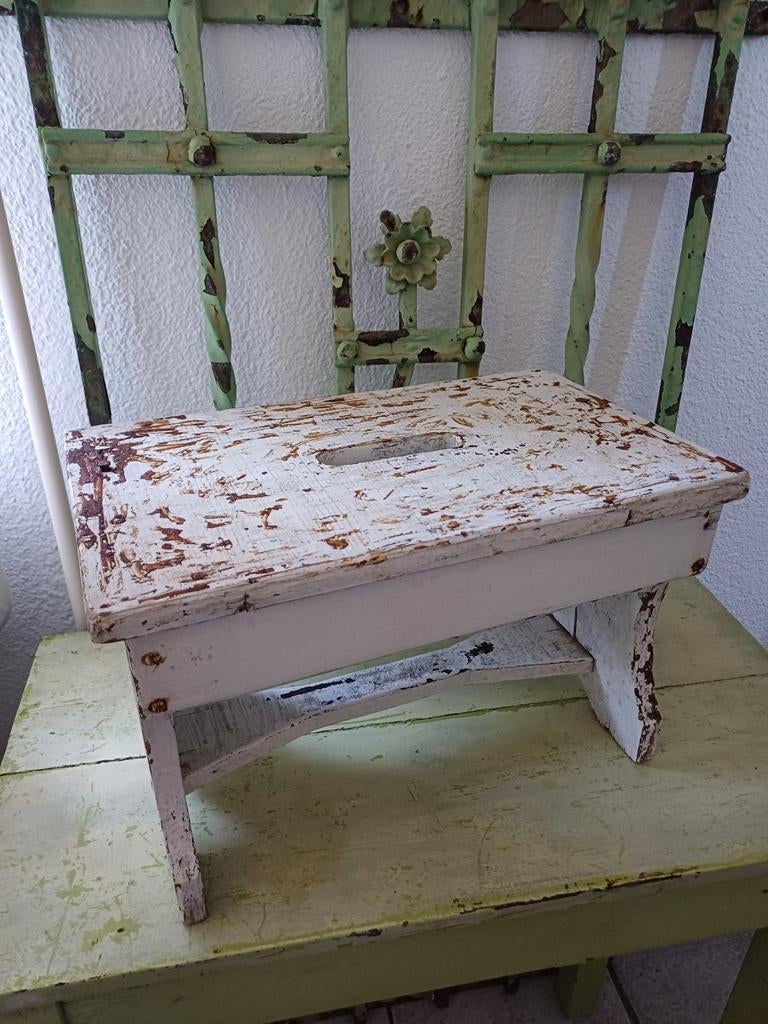 Brocante Houten Bankje, Antiek en Kunst, Curiosa en Brocante, Ophalen of Verzenden