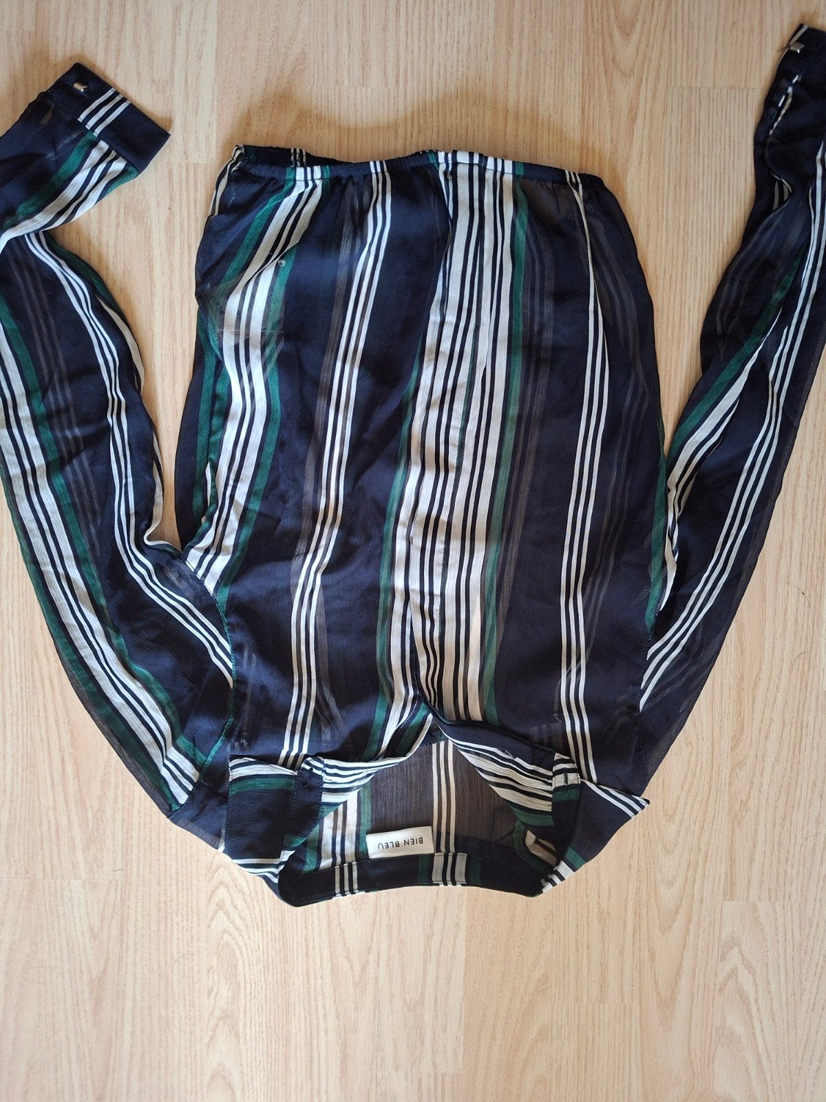 Nieuwe gestreepte blouse maat 36 (S) bien bleu, Blauw, Nieuw, Ophalen of Verzenden, Lange mouw