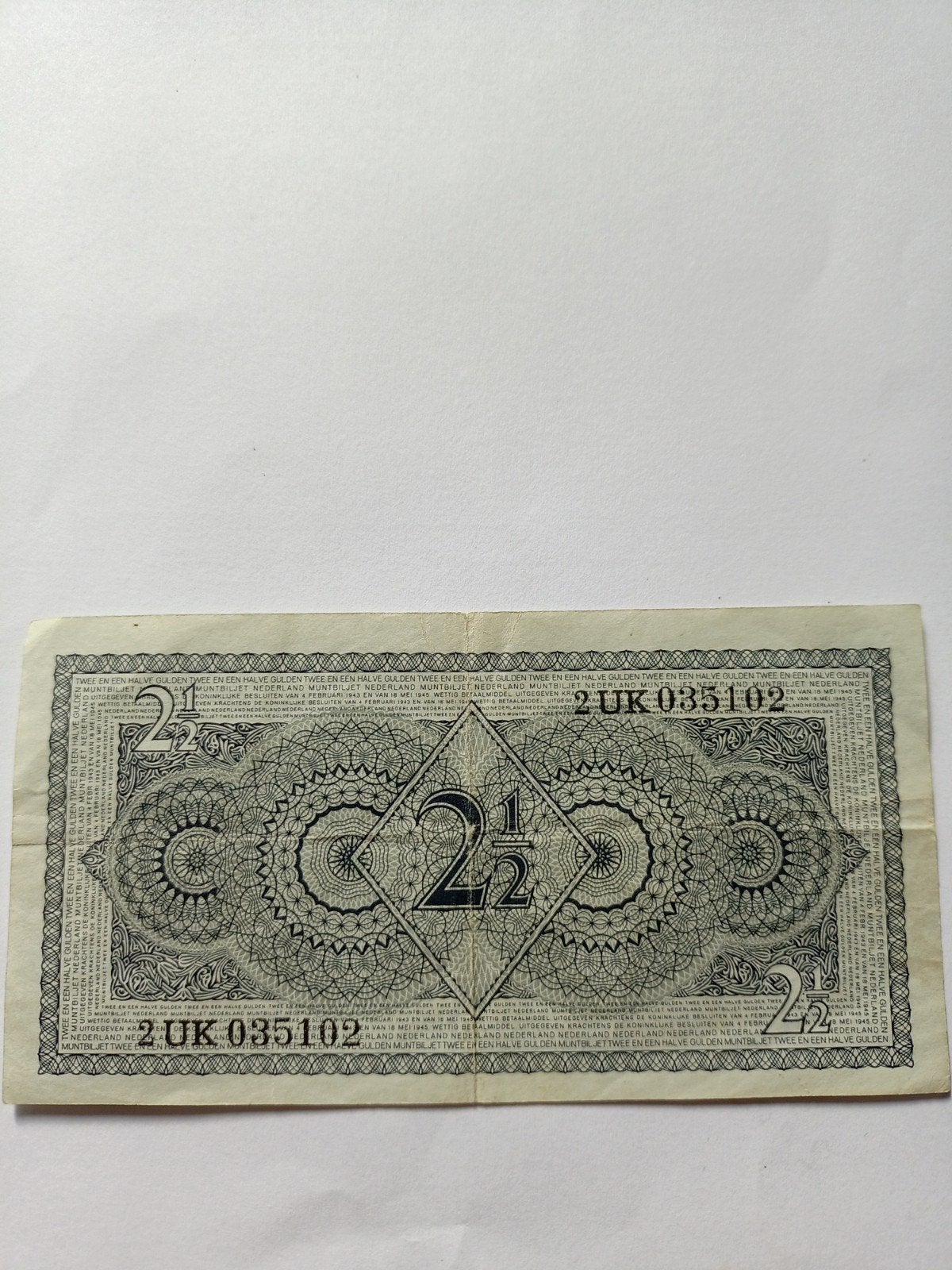 Rijksdaalder (2,5 gulden) biljet met afbeelding van Juliana, Ophalen, 2½ gulden, Los biljet