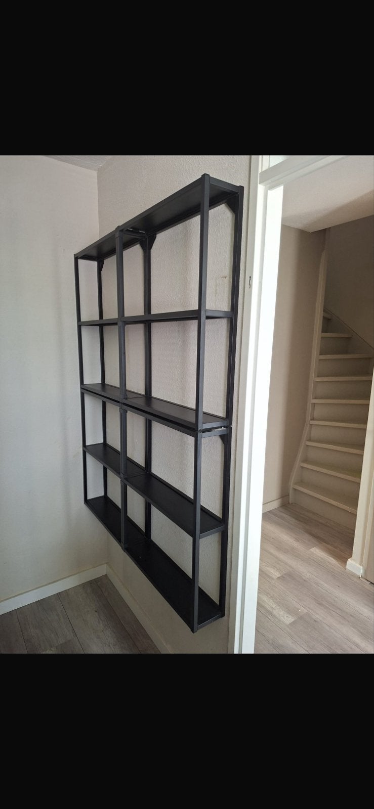 IKEA Enhet open kast/wandrek - Zwart, Ophalen, Met plank(en), 100 tot 150 cm, Zo goed als nieuw