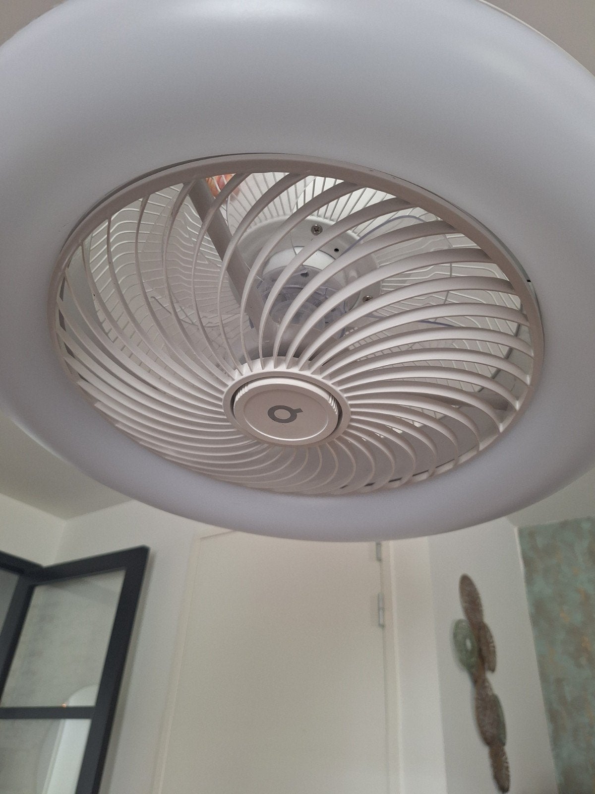 QAZQA Plafondventilator met LED Verlichting, Huis en Inrichting, Lampen | Overige, Ophalen, Wit, Kunststof, Kleur aanpasbaar