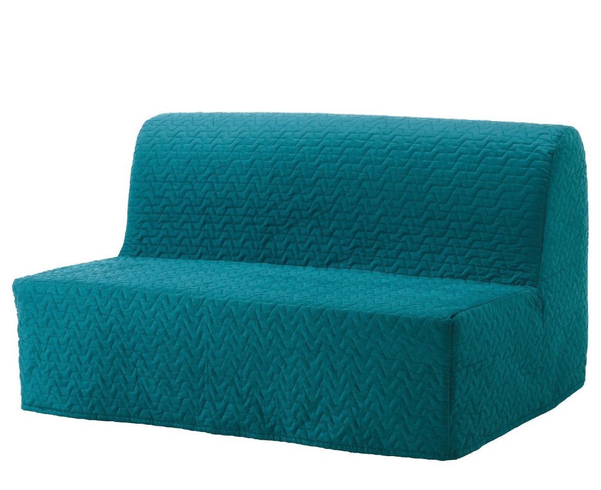Slaapbank IKEA Lycksele 2 persoons petrol blauw, Ophalen, Blauw, Tweepersoons, 140 cm