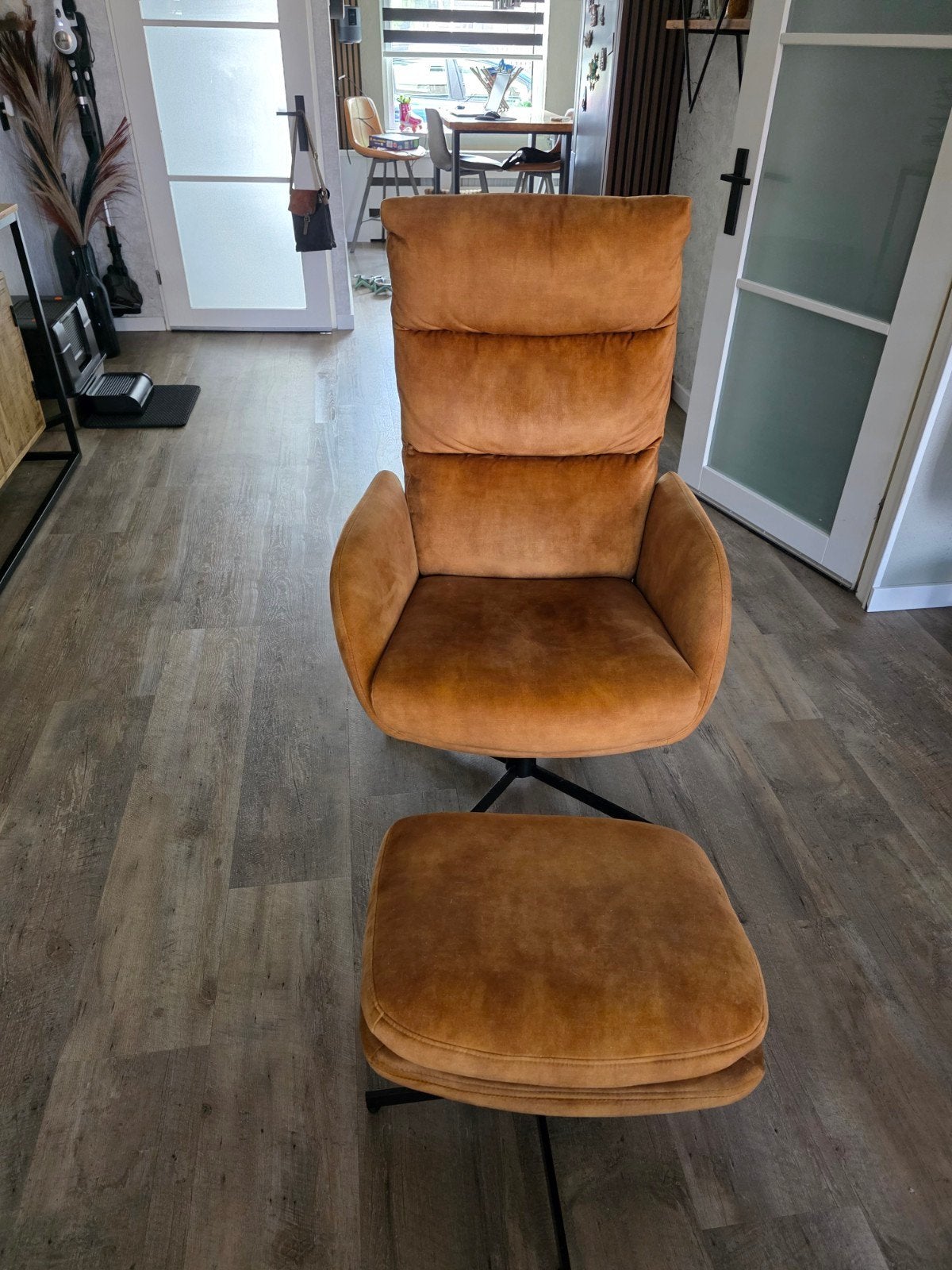 te koop aangeboden, relax fauteuil met voetensteun, Ophalen, Gebruikt, 75 tot 100 cm, Stof
