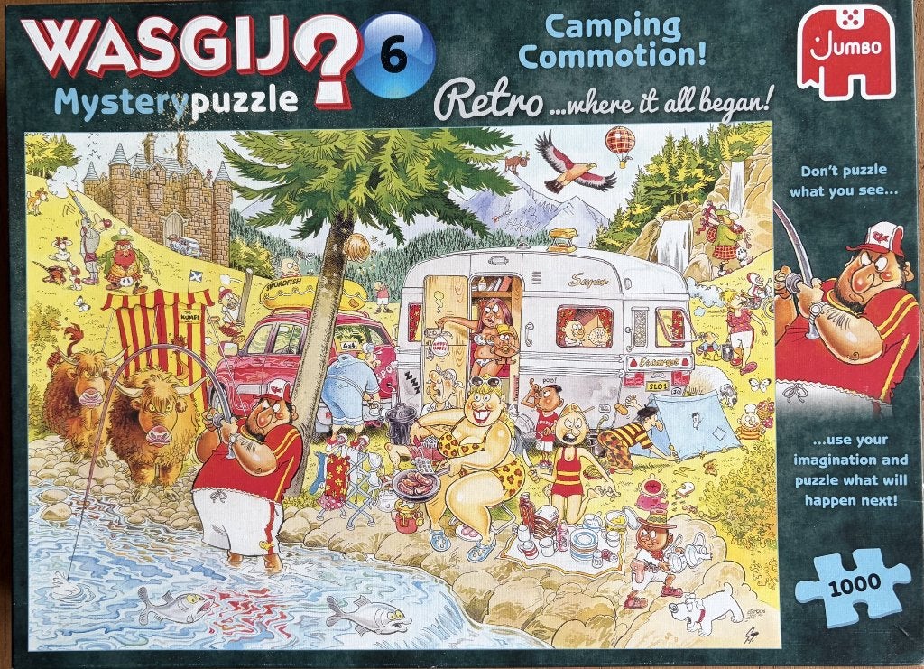 Wasgij puzzel - Retro - 1000 stukjes, Ophalen of Verzenden, 500 t/m 1500 stukjes, Zo goed als nieuw
