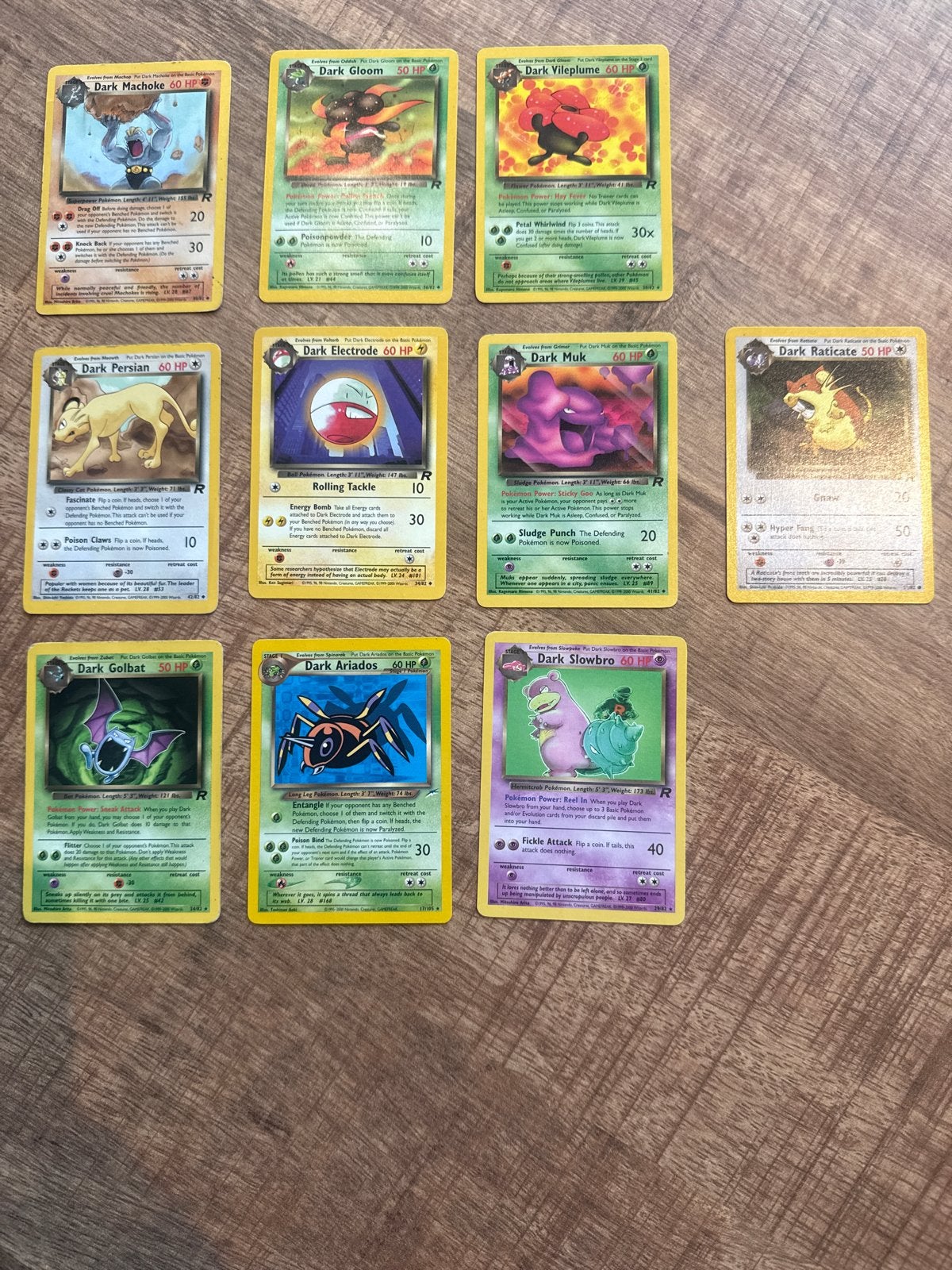 10 dark Pokémon kaarten, Hobby en Vrije tijd, Verzamelkaartspellen | Pokémon, Ophalen, Zo goed als nieuw, Meerdere kaarten