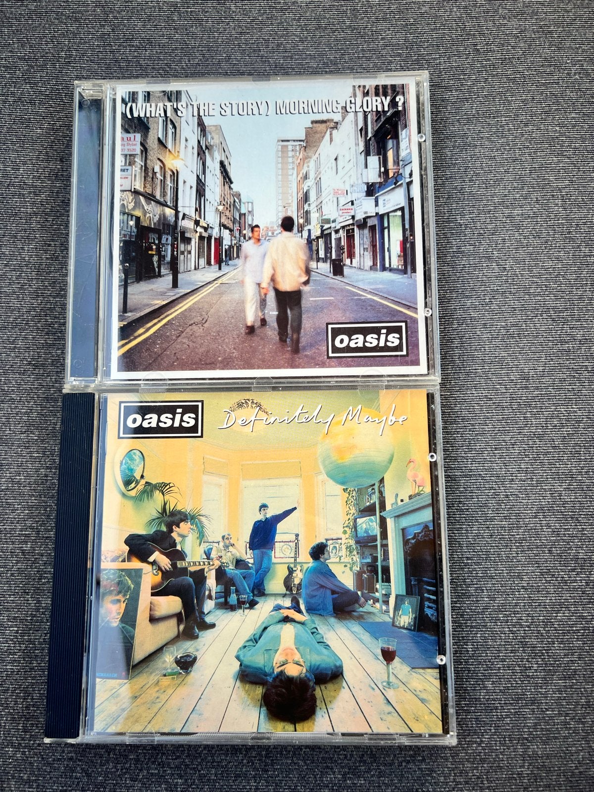 Oasis CD's: (What's the Story) Morning Glory? & Definitely M, Rock, Gebruikt, Ophalen of Verzenden, Inclusief doosje
