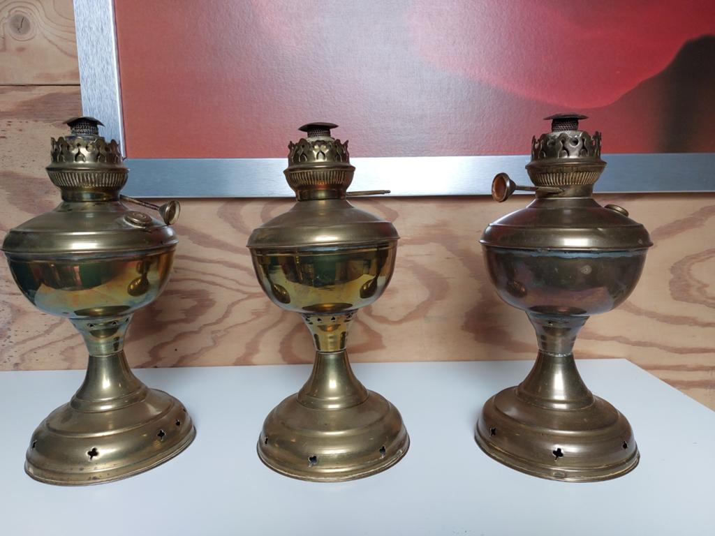 3 olie lampen, Antiek en Kunst, Antiek | Koper en Brons, Ophalen of Verzenden