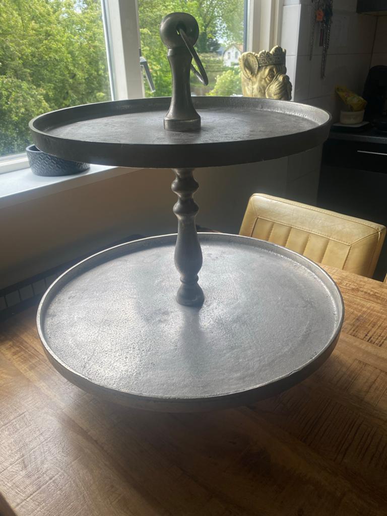 Landelijk zwaar plateau, etagere, Ophalen, Overige materialen, Schaal, Rond