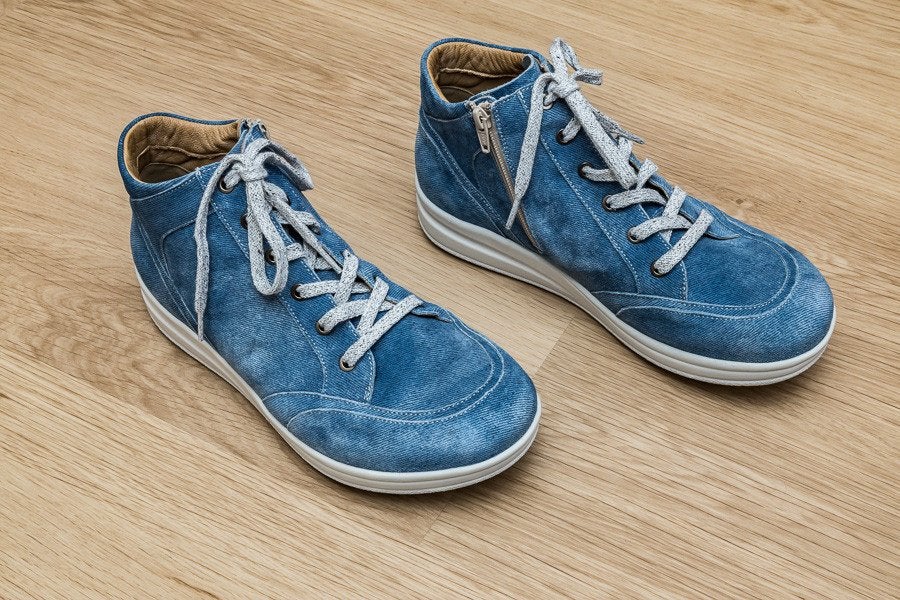 Hartjes Diabetic Jeanskleur Semi Orthopedische schoen hoog, Ophalen, Blauw, Overige typen, Nieuw