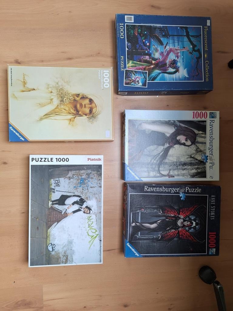 5 PUZZELS 1000STUKJES, Ophalen of Verzenden, Zo goed als nieuw