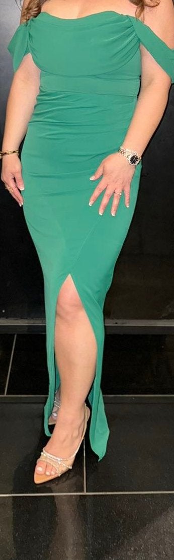 Lipsy groen maxi jurk maat m/l, Ophalen of Verzenden, Zo goed als nieuw, Groen, Onder de knie