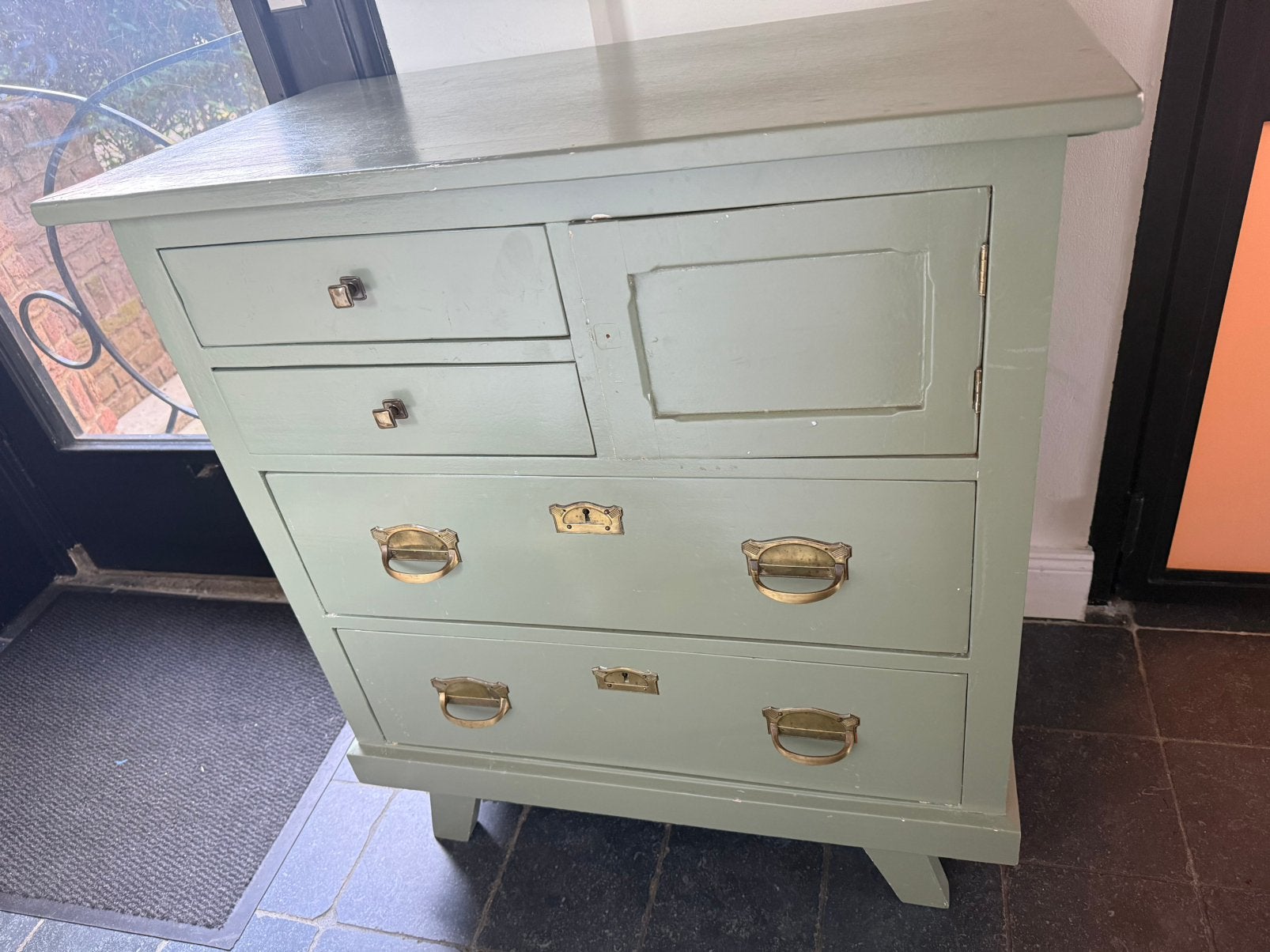 Vintage ladekast - commode (gepimpt), Huis en Inrichting, Ophalen, 50 tot 100 cm, Zo goed als nieuw, 3 of 4 laden