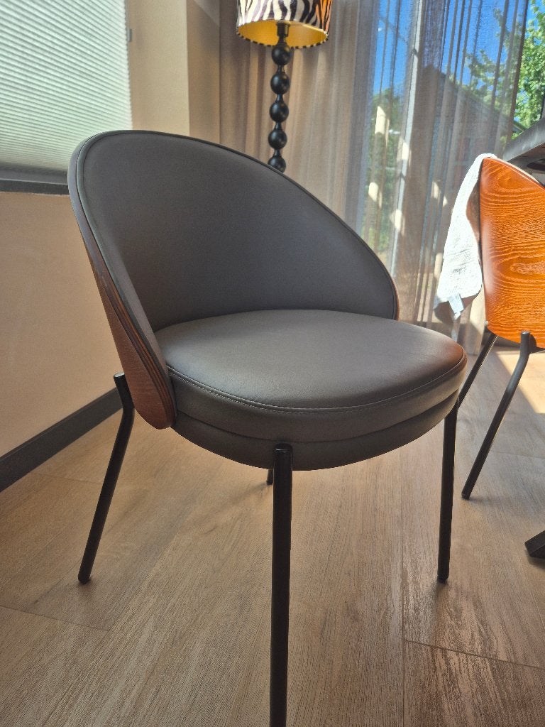 4 eetkamerstoelen Kave Home, Ophalen, Japandi, Bruin, Overige materialen