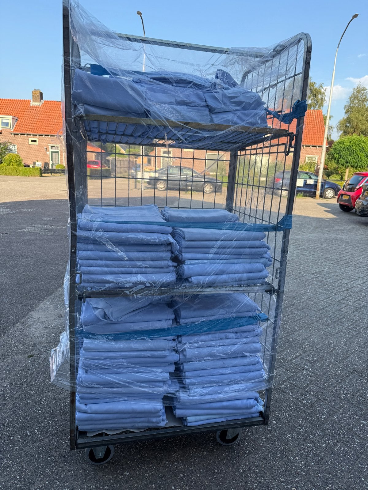 Eenpersoons dekbedovertrek met sloop, Ophalen, Blauw, Nieuw, Dekbedovertrek