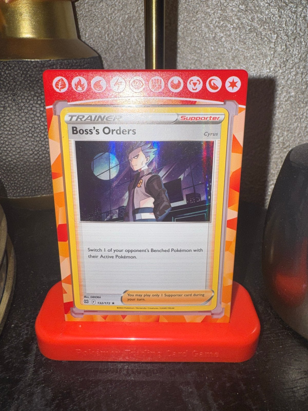Pokémon Boss's Orders (Cyrus) 132/172 Holo Trainer Kaart, Ophalen of Verzenden, Zo goed als nieuw, Losse kaart, Foil