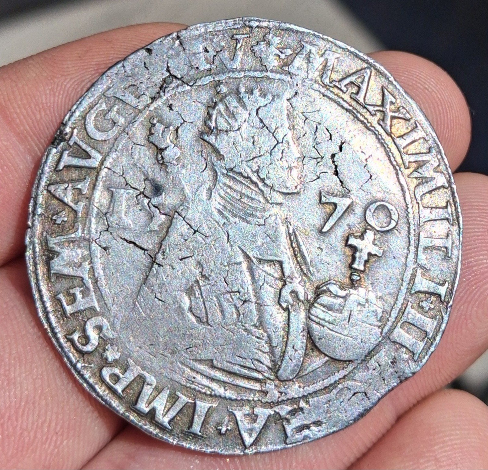 Bodemvondst - rijksdaalder - 1570 - Stavelot- zilver - RRR, Vóór koninkrijk, Zilver, Losse munt, Overige waardes