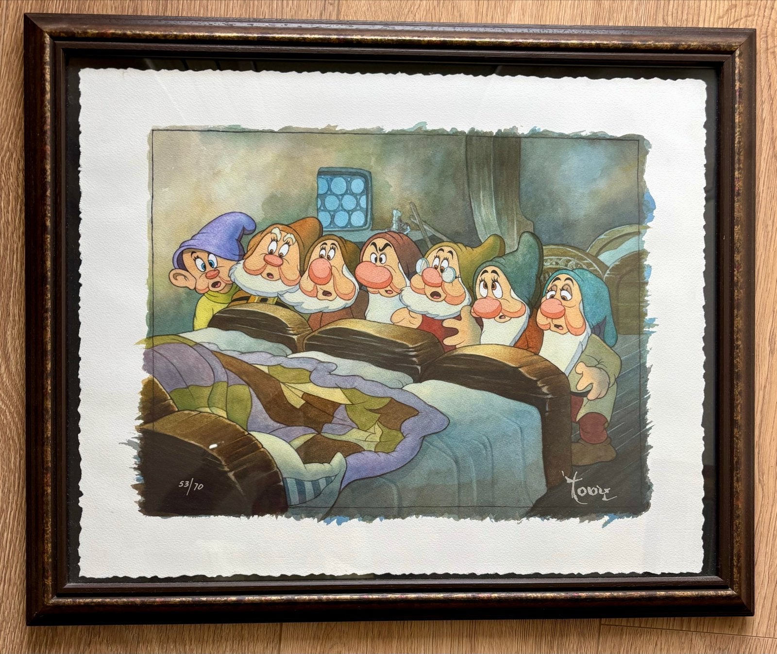 Disney Toby Bluth - Is She Asleep? - Limited Edition Giclee, Ophalen, Portret of Personen, Realistisch, Gesigneerd