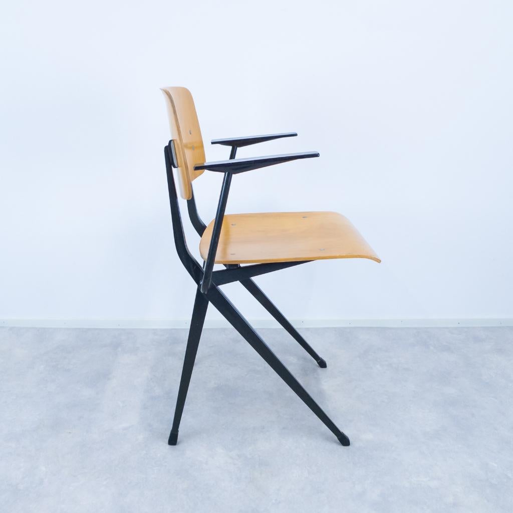 vintage stoel Marko industrieel hout 60s 70s, Gebruikt, Overige kleuren, -, Ophalen of Verzenden