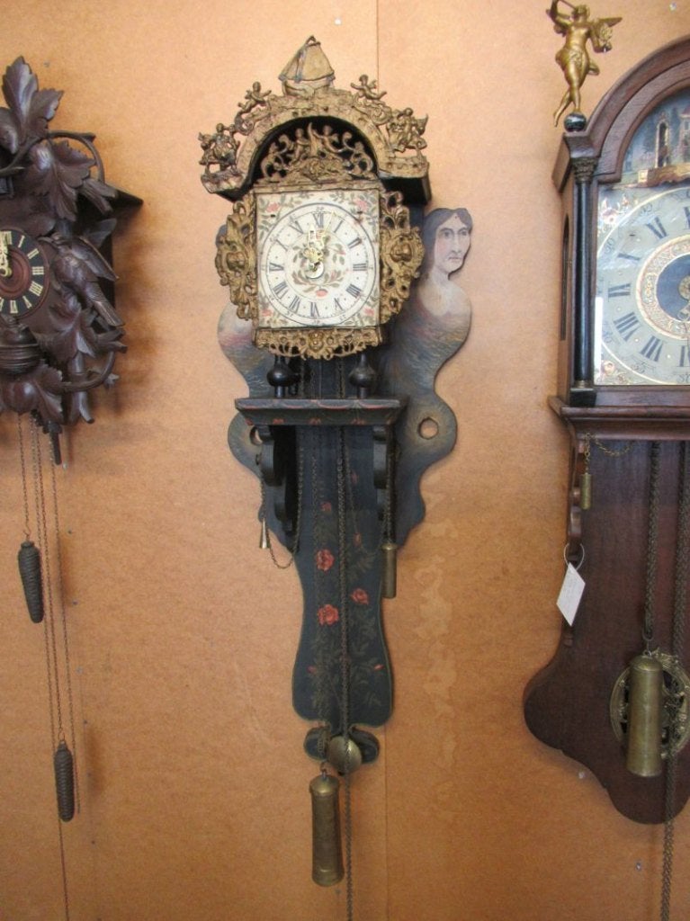 Oer 11886 antieke 19e eeuwse grote bijzondere Friese klok, Ophalen