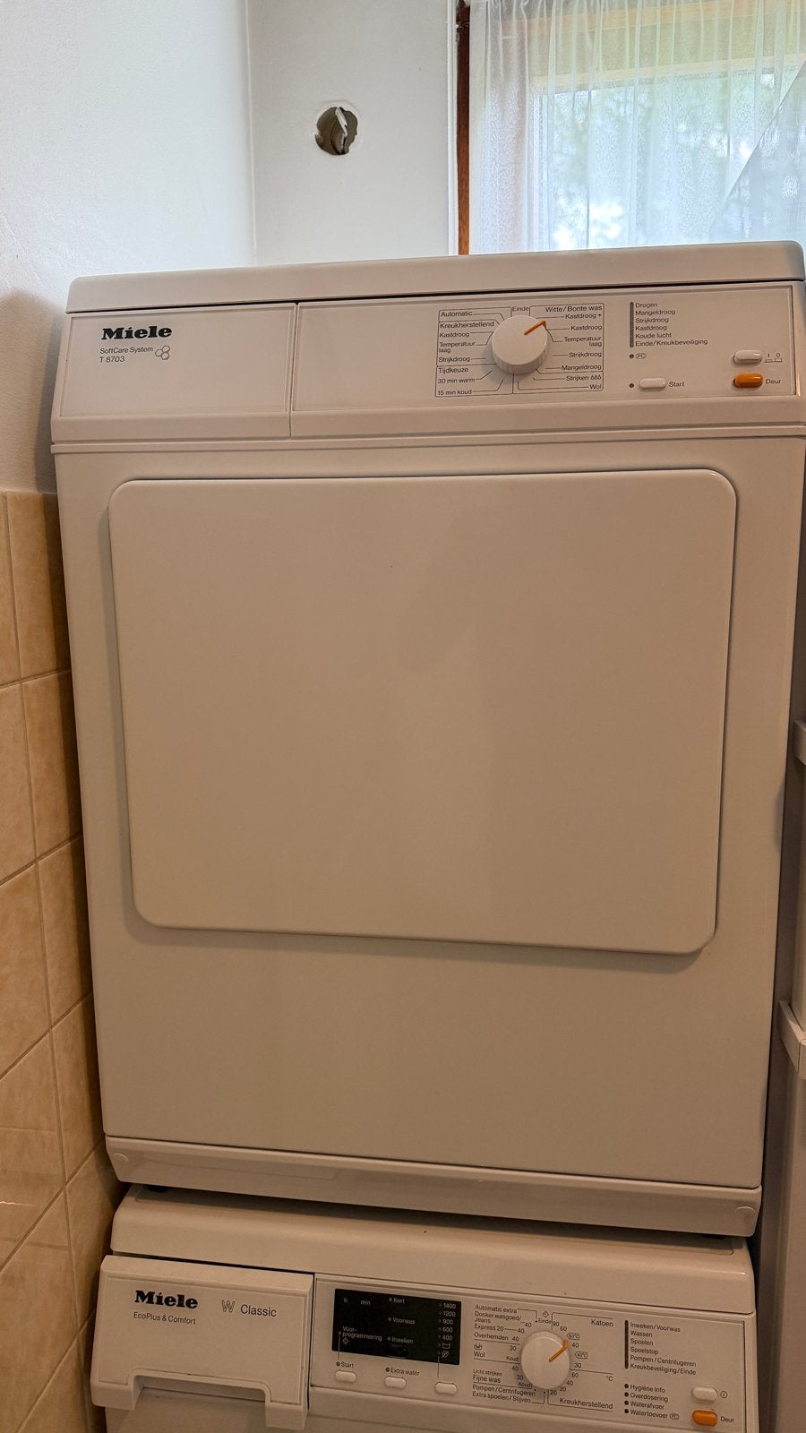 Miele T 8703 SoftCare System Wasdroger, Witgoed en Apparatuur, Wasdrogers, Ophalen, 6 tot 8 kg, Gebruikt, Luchtafvoer