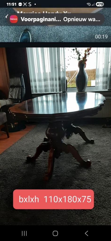 Mooie kersenhouten tafel, Huis en Inrichting, Tafels | Eettafels, Ophalen