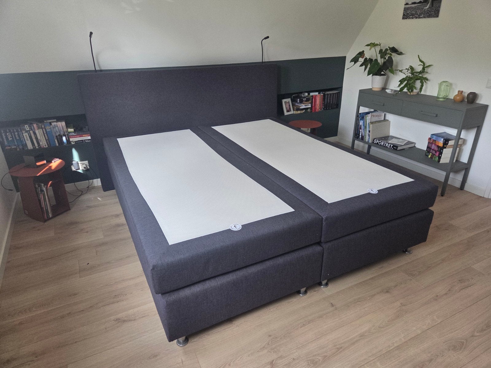 Boxspring 2 persoons (180210), Huis en Inrichting, Slaapkamer | Bedden, Ophalen, Gebruikt, 210 cm, Tweepersoons