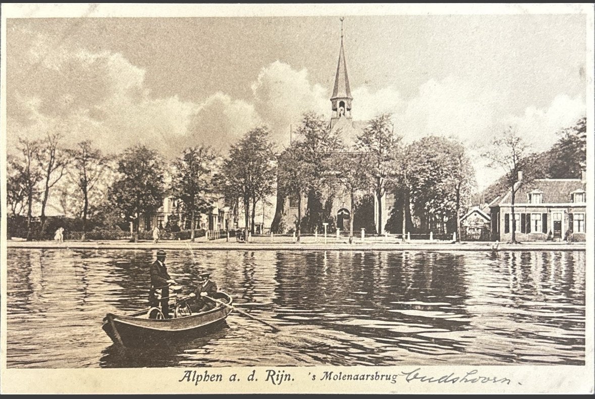 Alphen aan de Rijn , Molenaarsbrug, Verzamelen, Ansichtkaarten | Nederland, Verzenden, 1920 tot 1940, Ongelopen, Zuid-Holland