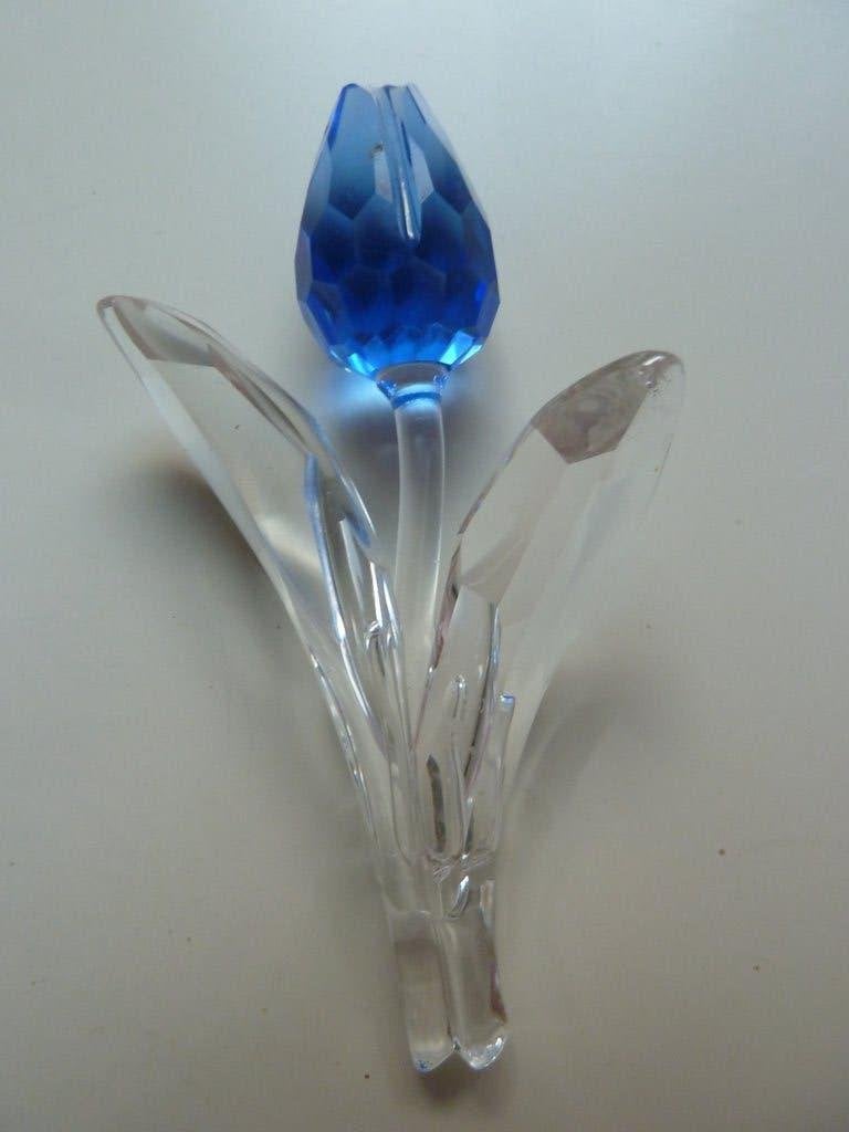 Swarovski blauwe kristallen tulp, nieuw in doos, Verzamelen, Swarovski, Verzenden, Nieuw, Figuurtje