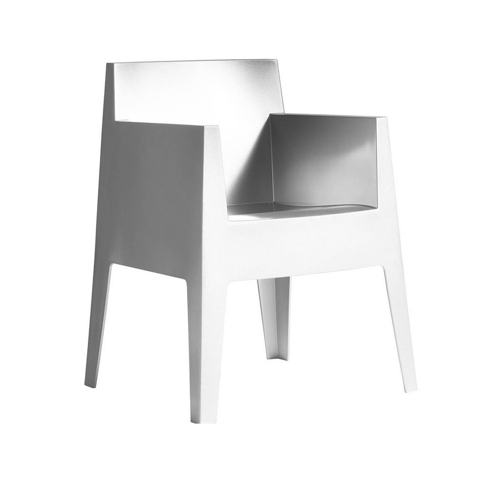 7 Witte tuinstoelen opstapelbaar, Ophalen, Gebruikt, Kunststof