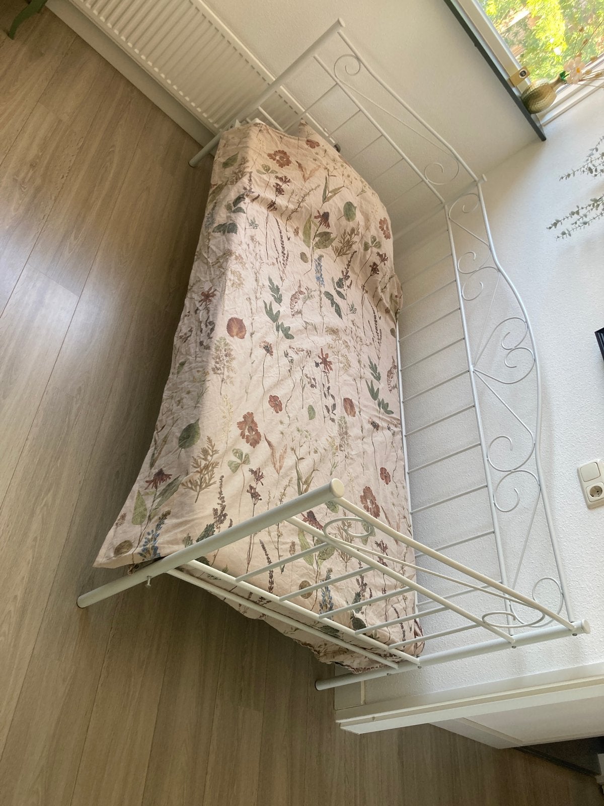 Kinderbed, Ophalen, 100 cm, Eenpersoons, Wit