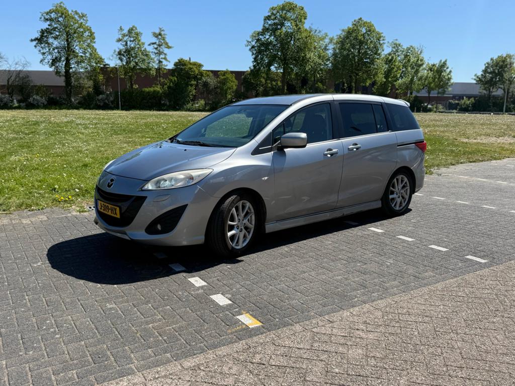 Mazda 5 2.0 AUT 2011 trekhaak/electrische schuifdeur/7 zits, Auto's, Euro 5, 4 cilinders, 7 stoelen, Leder