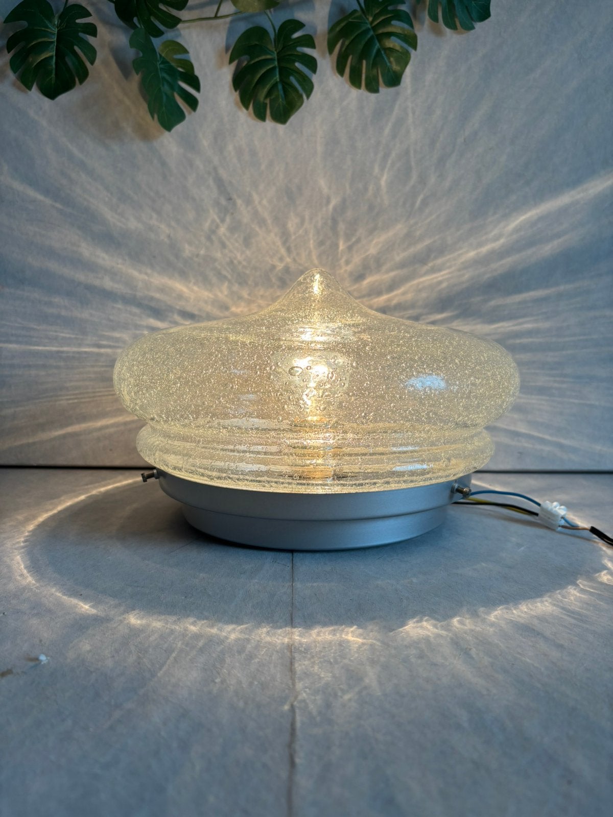 Vintage Doria Leuchten plafondlamp / wandlamp space age 1960, Huis en Inrichting, Ophalen of Verzenden, Zo goed als nieuw, Glas
