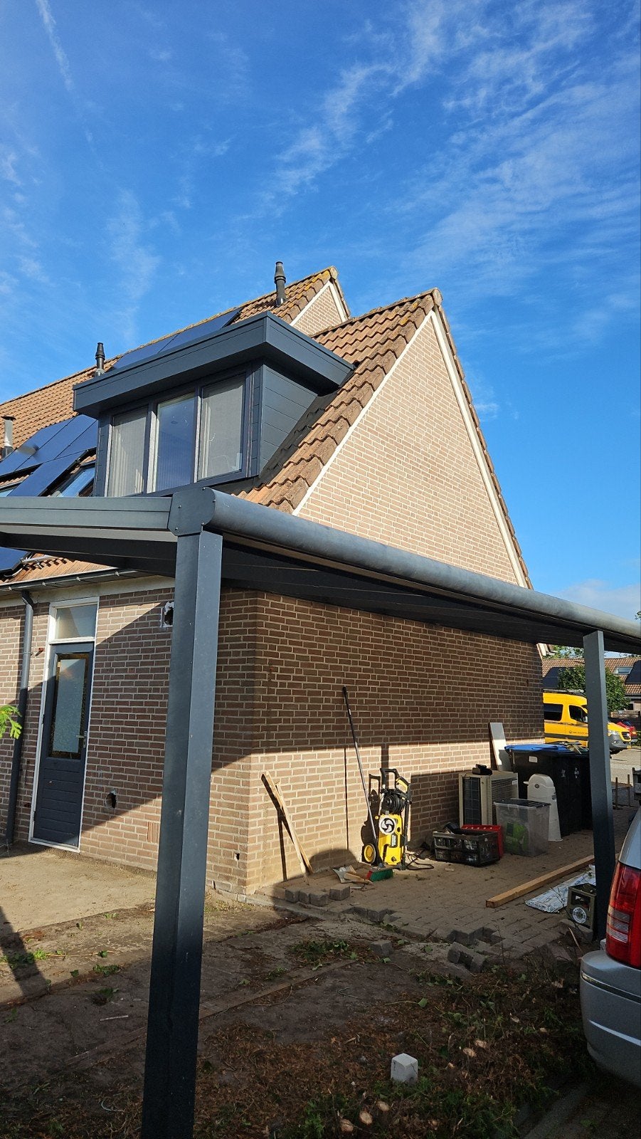 Overkapping 9x3m met verlichting, Tuin en Terras, Ophalen, Gebruikt, Veranda