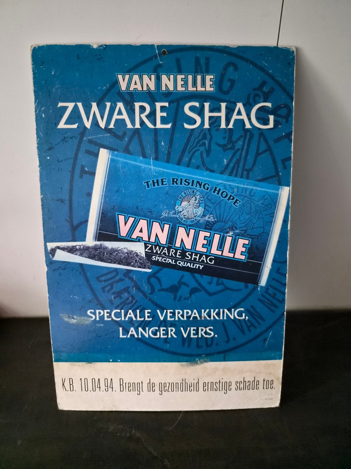 Van Nelle  Zware Shag  / reclamebord, Verzamelen, Ophalen of Verzenden, Gebruikt, Reclamebord