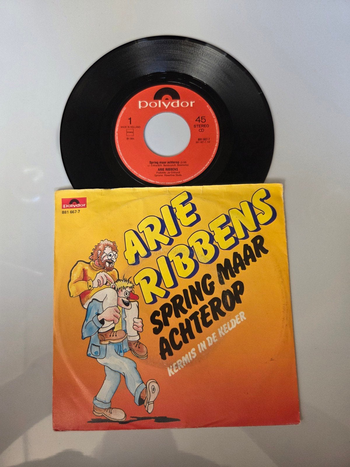 Arie Ribbens - Spring maar achterop, Ophalen of Verzenden, Gebruikt, 7 inch, Nederlandstalig
