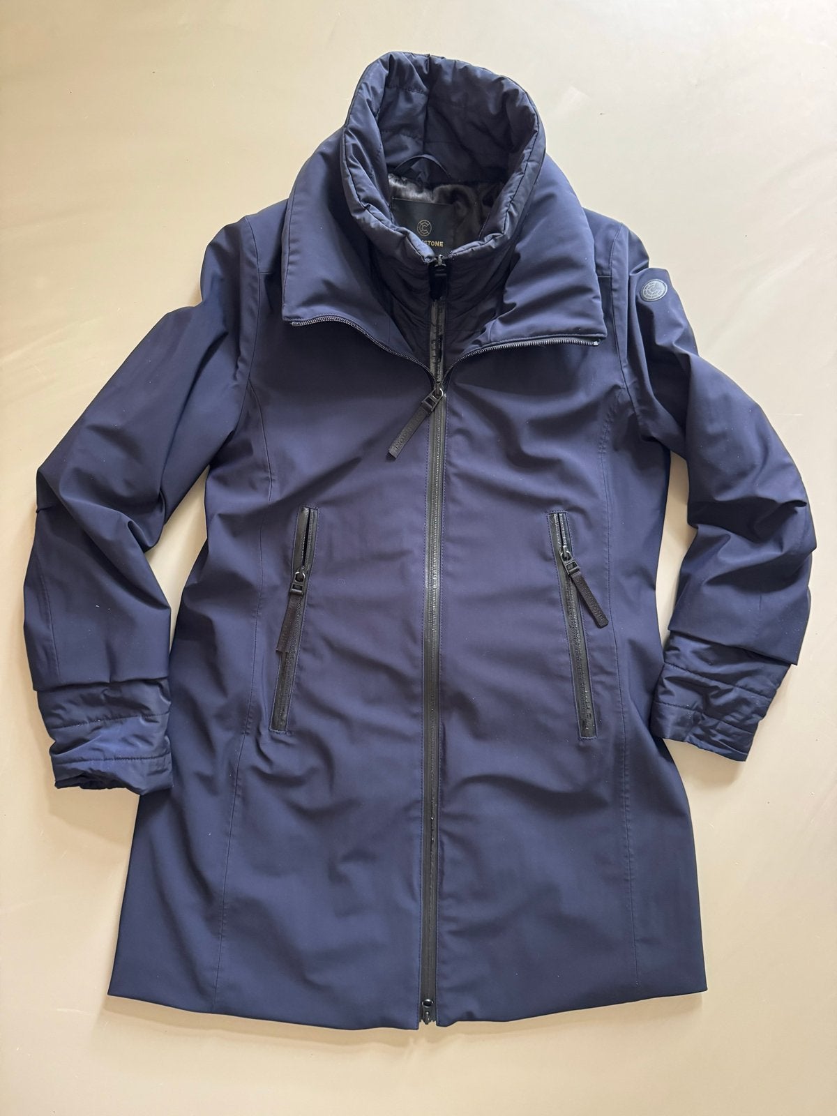 Blauwe Creenstone winterjas dames maat 36, Ophalen, Zo goed als nieuw, Maat 36 (S), Blauw