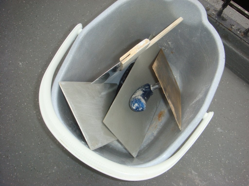 Stucgereedschap set met emmer en kuip, Ophalen, Gebruikt, Overige typen, Overige merken