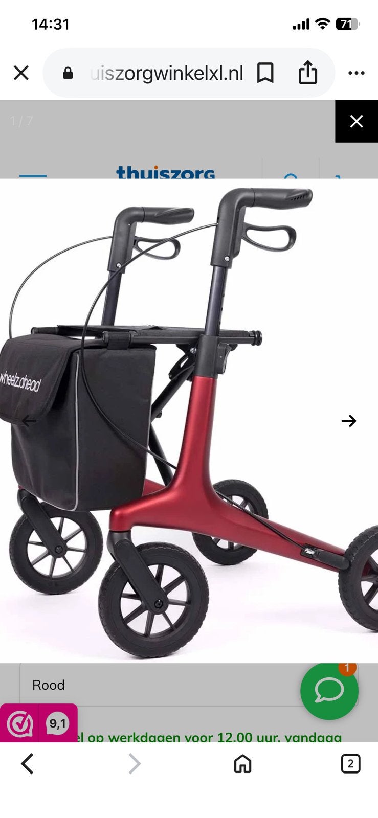 Carbon rollator = lichtgewicht, Ophalen, Lichtgewicht, Zo goed als nieuw